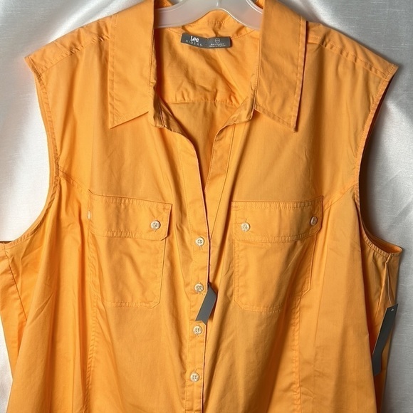 Vintage oversized sleeveless orange  shirt,3X  .PTP 28” pockets .NWT - Picture 3 of 11